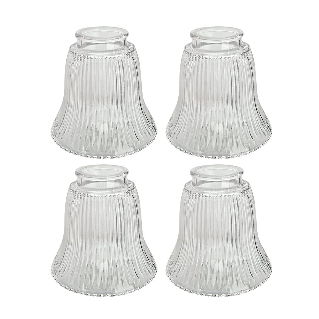 Aspen Creative 23080-4A Ceiling Fan Replacement Glass Shade Clear Ribbed 4 Pack