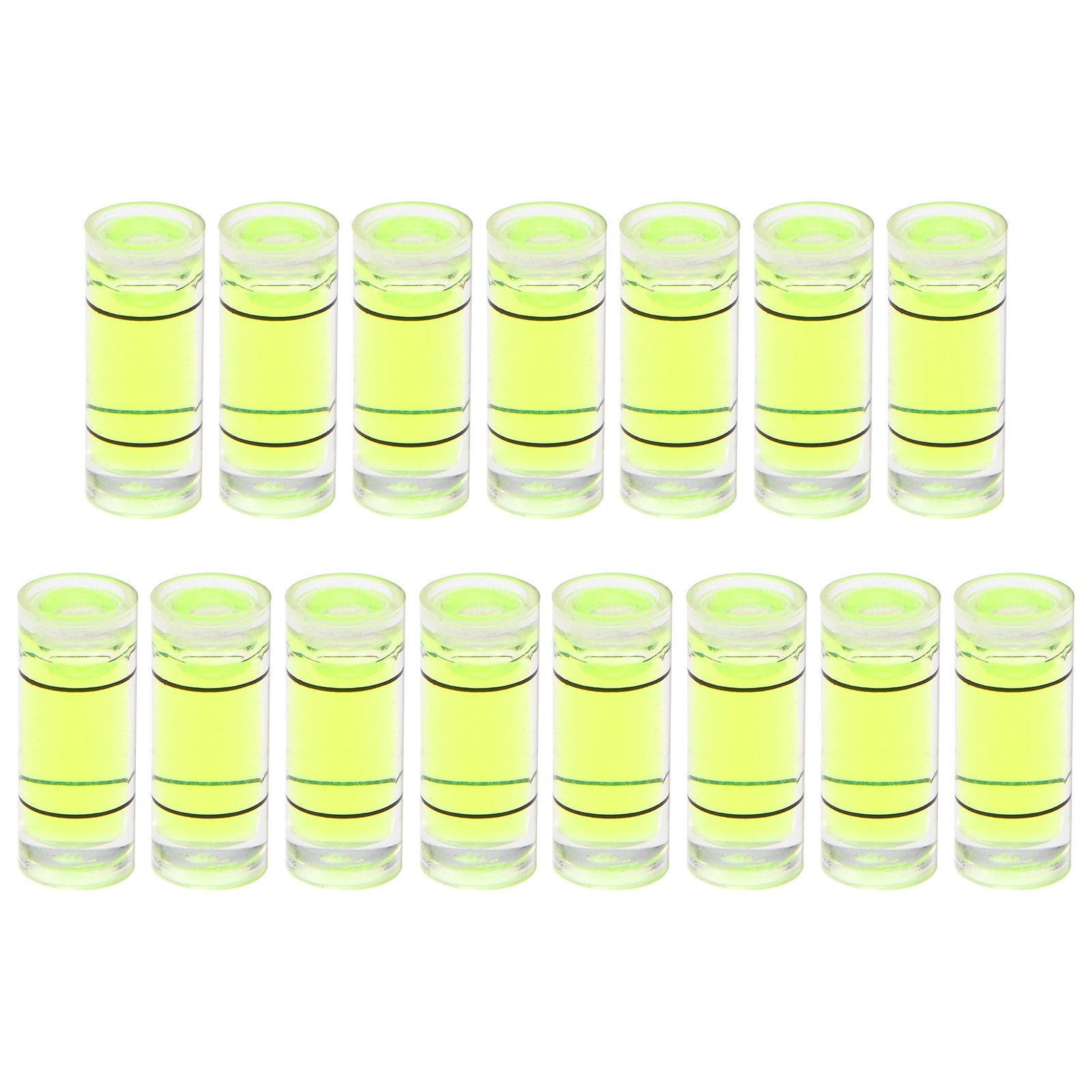 15pcs Small Cylindrical Bubble Level Vials 6x15mm Levels Measuring Tool