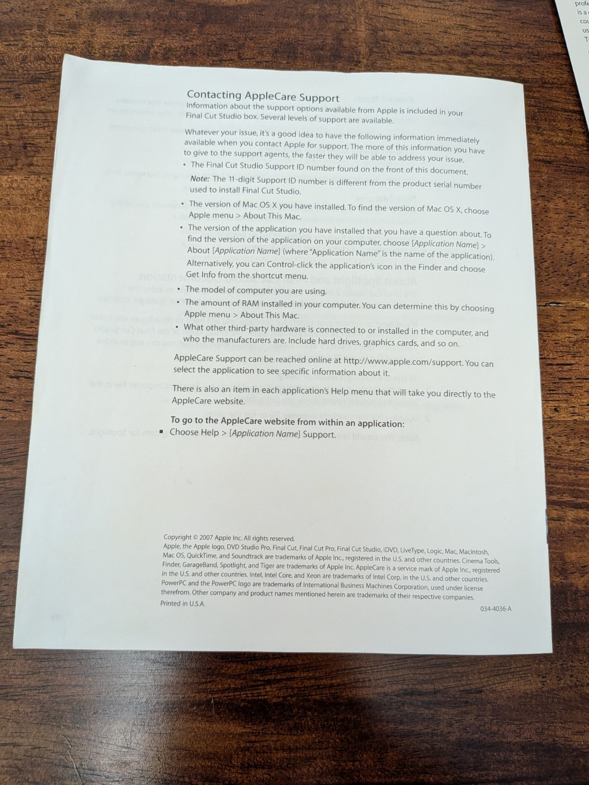 Apple FINAL CUT STUDIO 2 Complete! Video Audio Production Software Manuals EUC