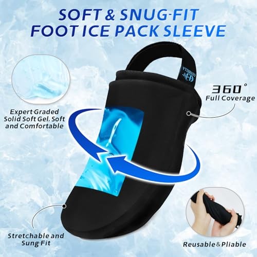 Foot Toes Ice Pack Wrap – Wearable Forefoot Gel Ice Pack with Strap Normal 1.0