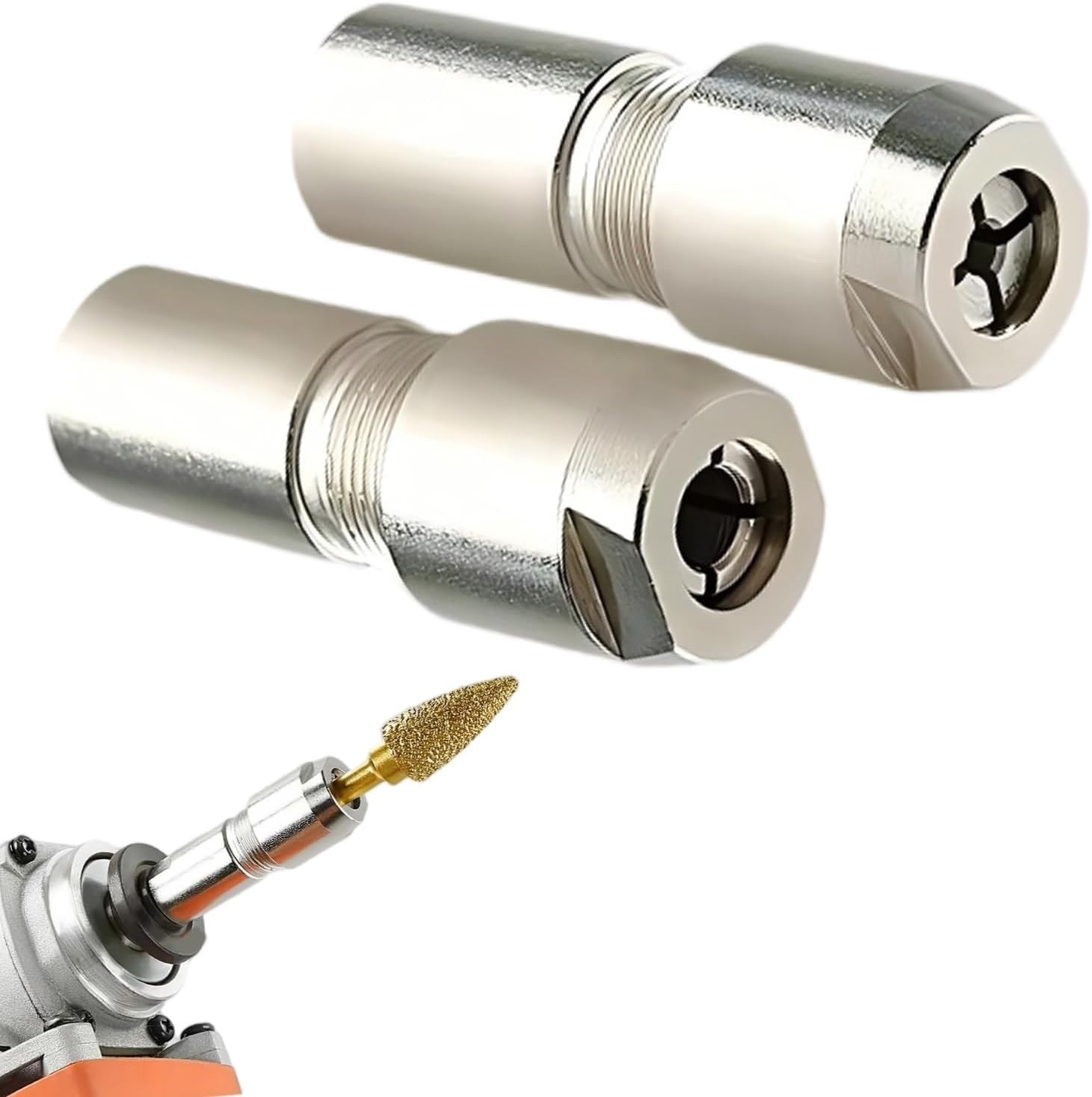 2-Pack Heavy Duty Angle Grinder to Die Grinder Adapter with Collet Chucks