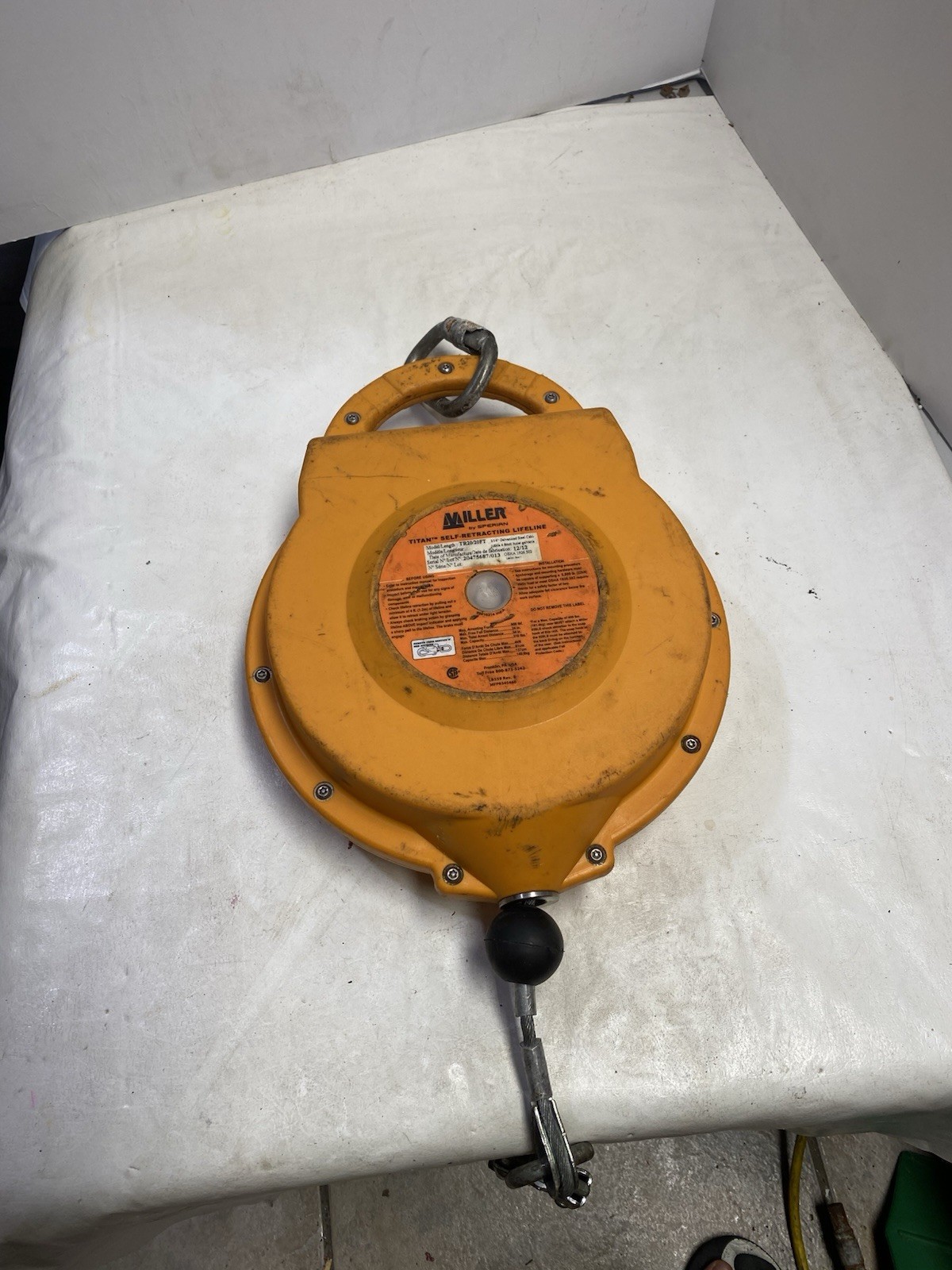 MILLER TR20/20FT 20'FT SELF-RETRACTING LIFELINE 3/16" GALVANIZED STEEL CABLE