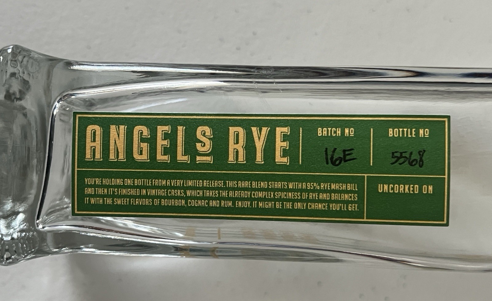 Empty Angel’s Envy Finished Rye Kentucky Whiskey (750ml) Upcycle