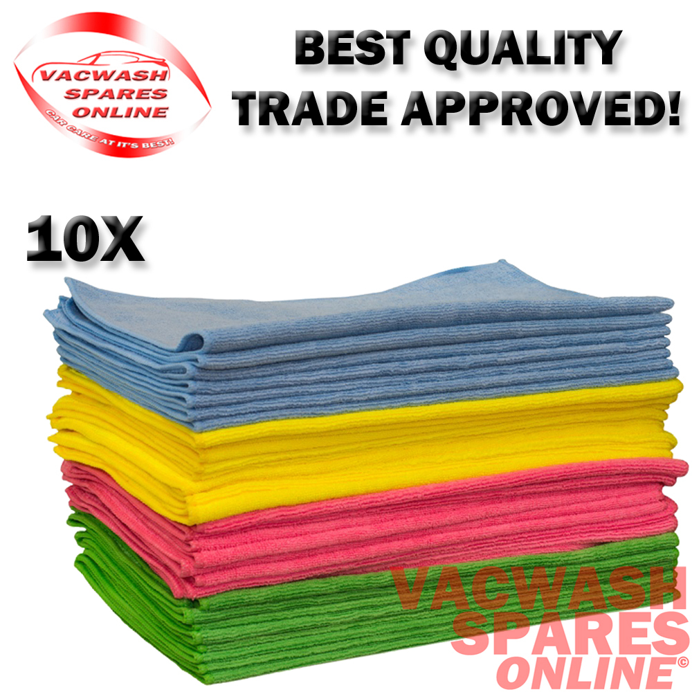 10 MICROFIBRE CLOTHS 40X40CM BUFFING & DRYING MULTI PURPOSE CLEANING WASHABLE