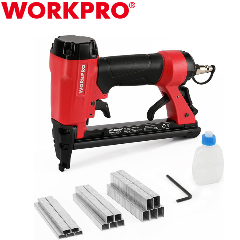 WORKPRO Pneumatic 20 Gauge Staple Gun With 1260 PIECES Staples Air-Powered