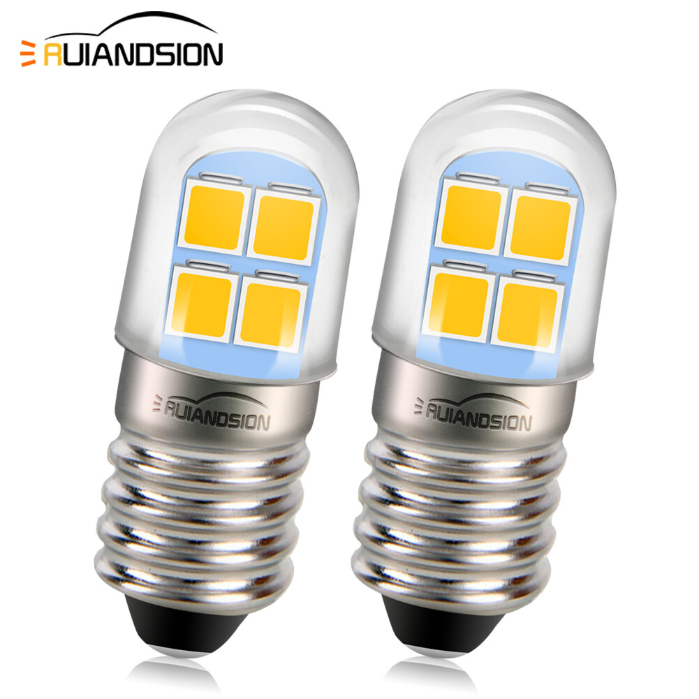 DC 3V-6V Screw Socket E10 2835 8 LED Interior Torch Light Bulb 240LM Warm White