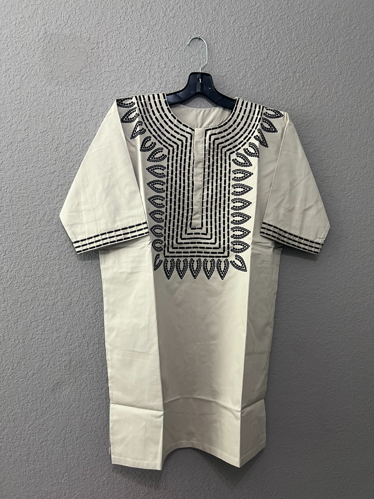 African clothing for men-Dashiki S-7X Beige