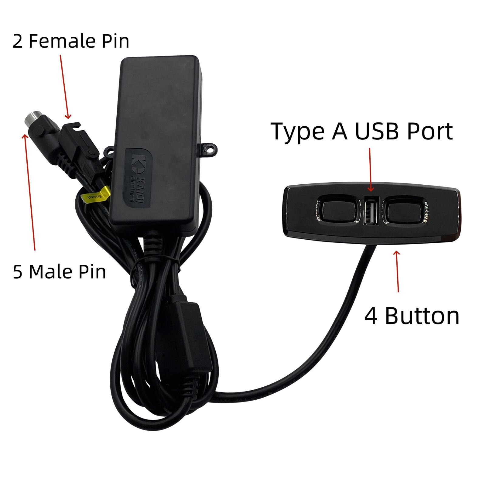 Kaidi 4 Button Switch Hand Control Model KDH120-003 with USB for Power Recliner