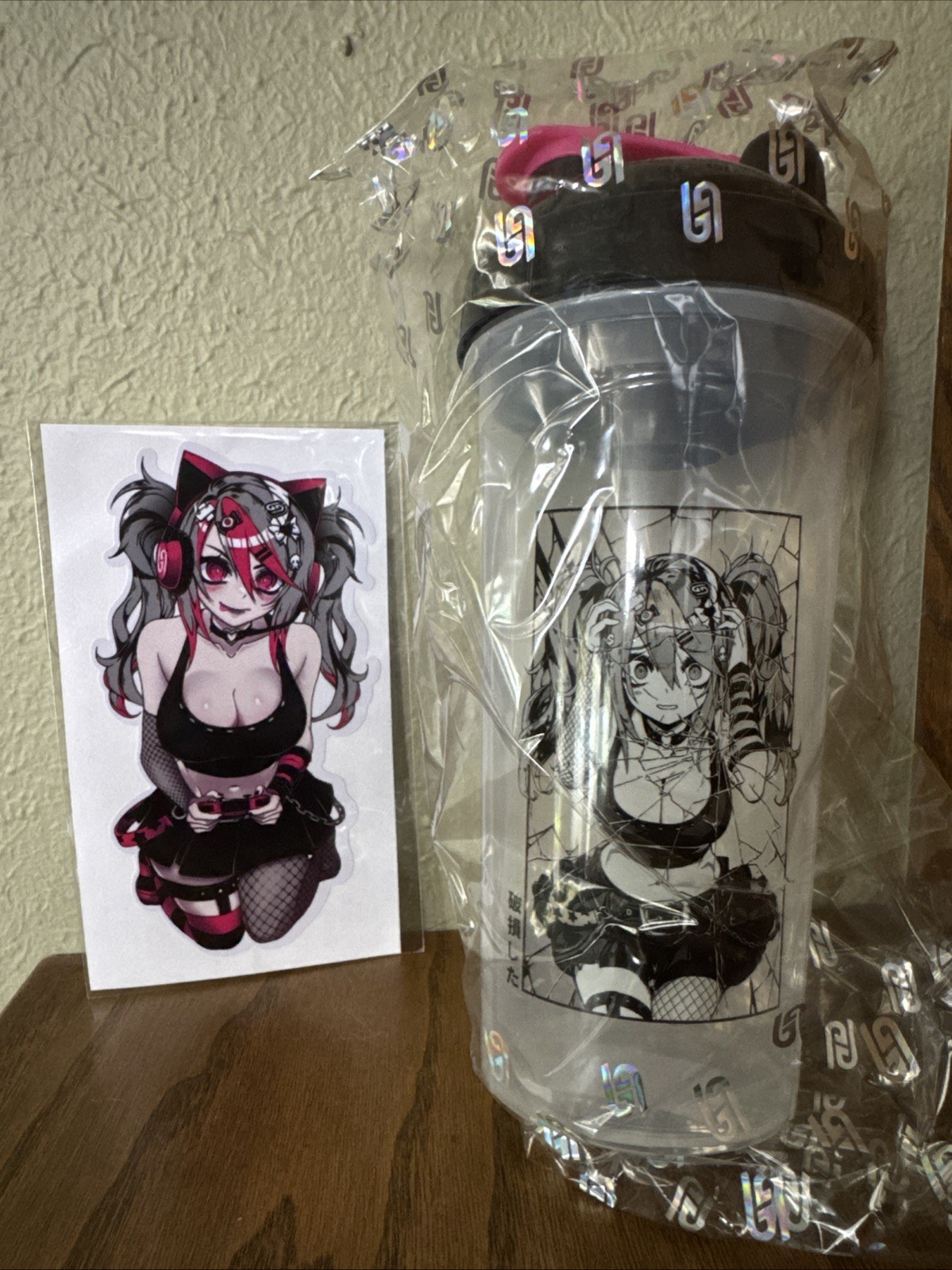 GamerSupps GG Waifu Cup: Fix Me Goth Waifu *RARE* + Sticker