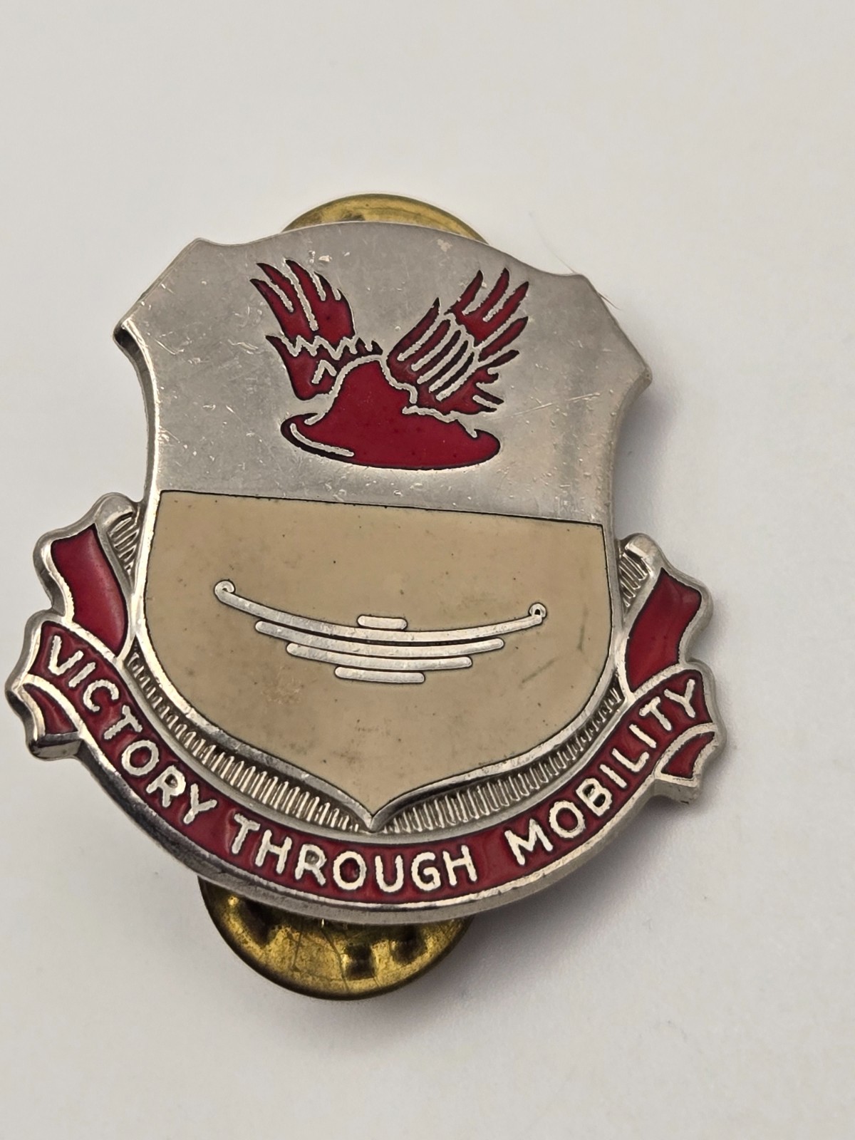 Vintage Army DUI Pin - "Victory Through Mobility" 26th Support Battalion