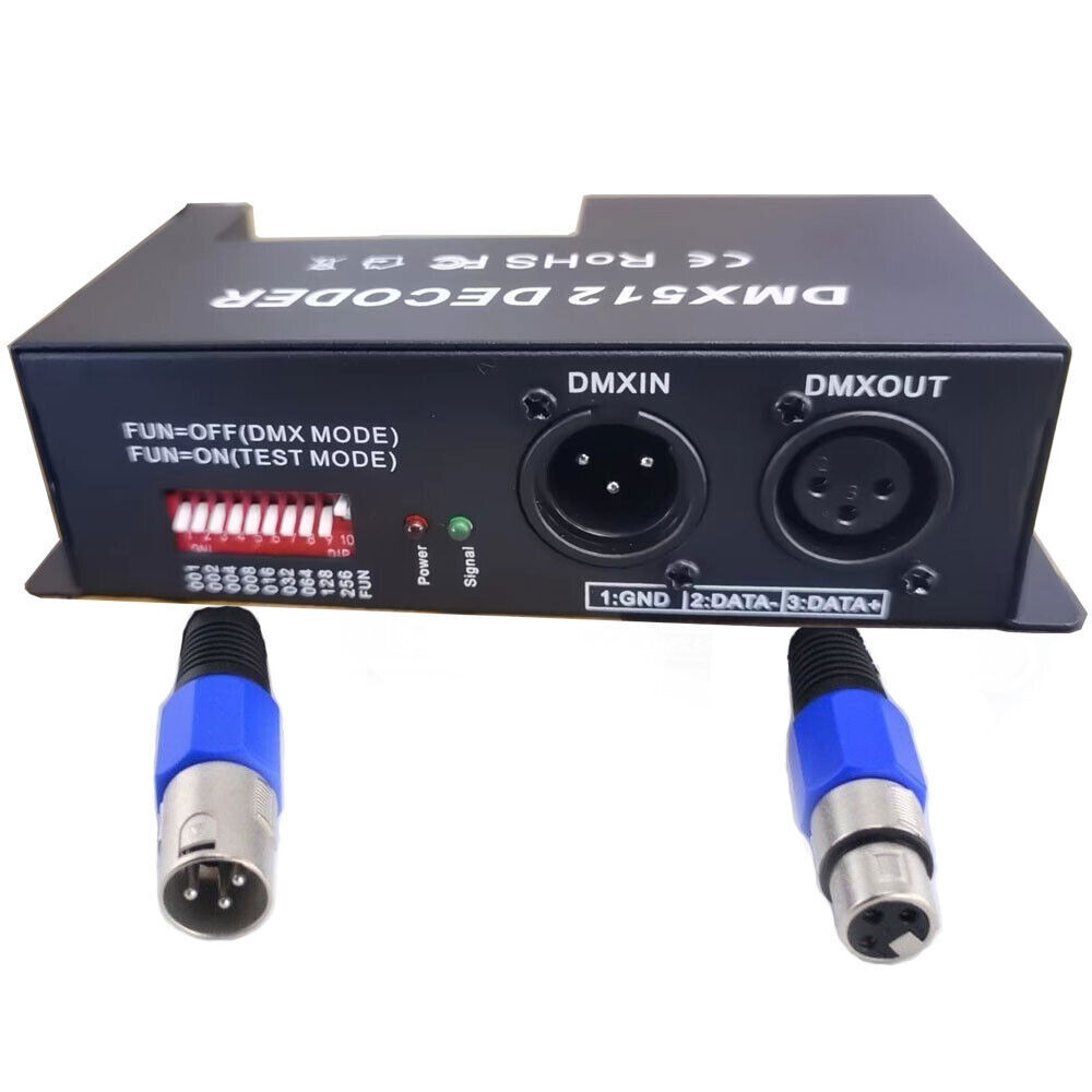 DMX 512 Decoder Led Digital Controller RGBW RGB 3 / 4 Channel Dimmer 12V-24V 8A