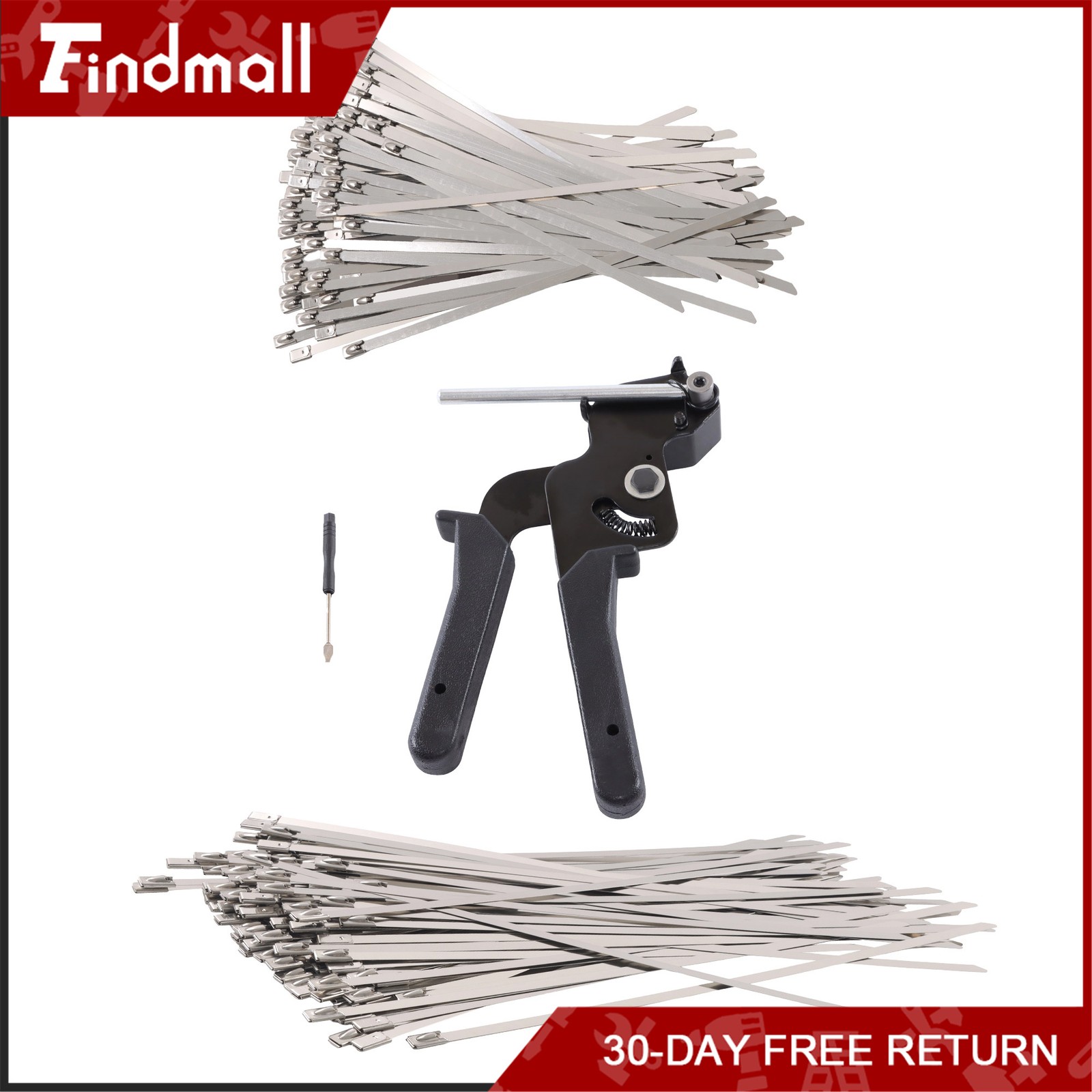 Steel Zip Tie Gun Kit Stainless Steel Cable Tie Tool 100 Pc 11.8/ 17.7" Zip Ties