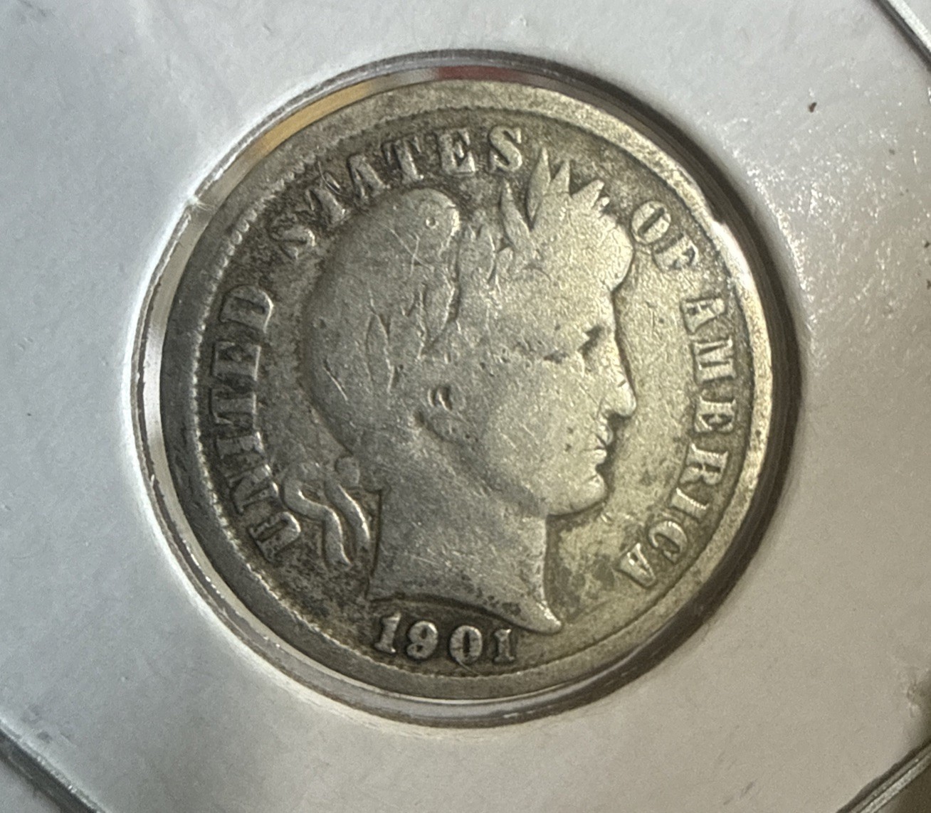 1901 Barber Dime Good Details