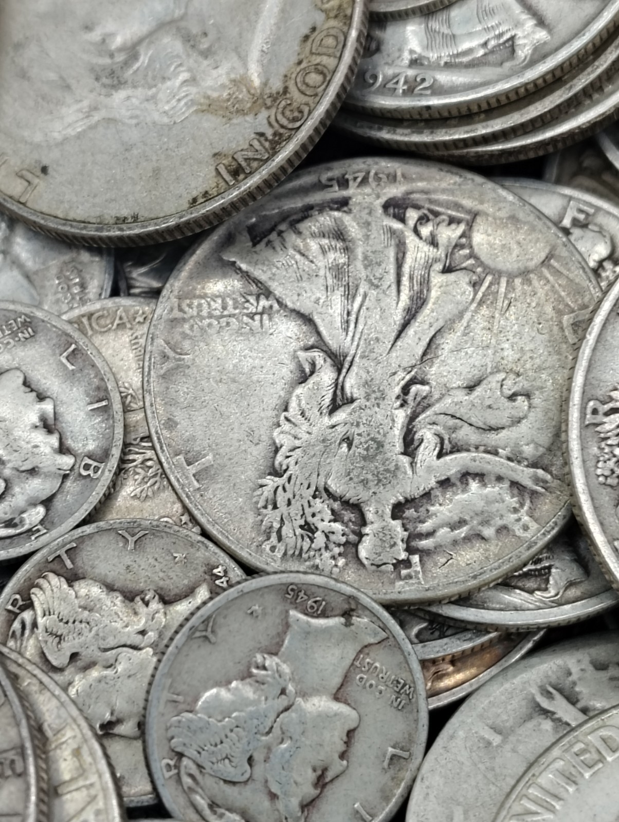 FIVE DOLLARS FACE VALUE 90% JUNK SILVER 25447