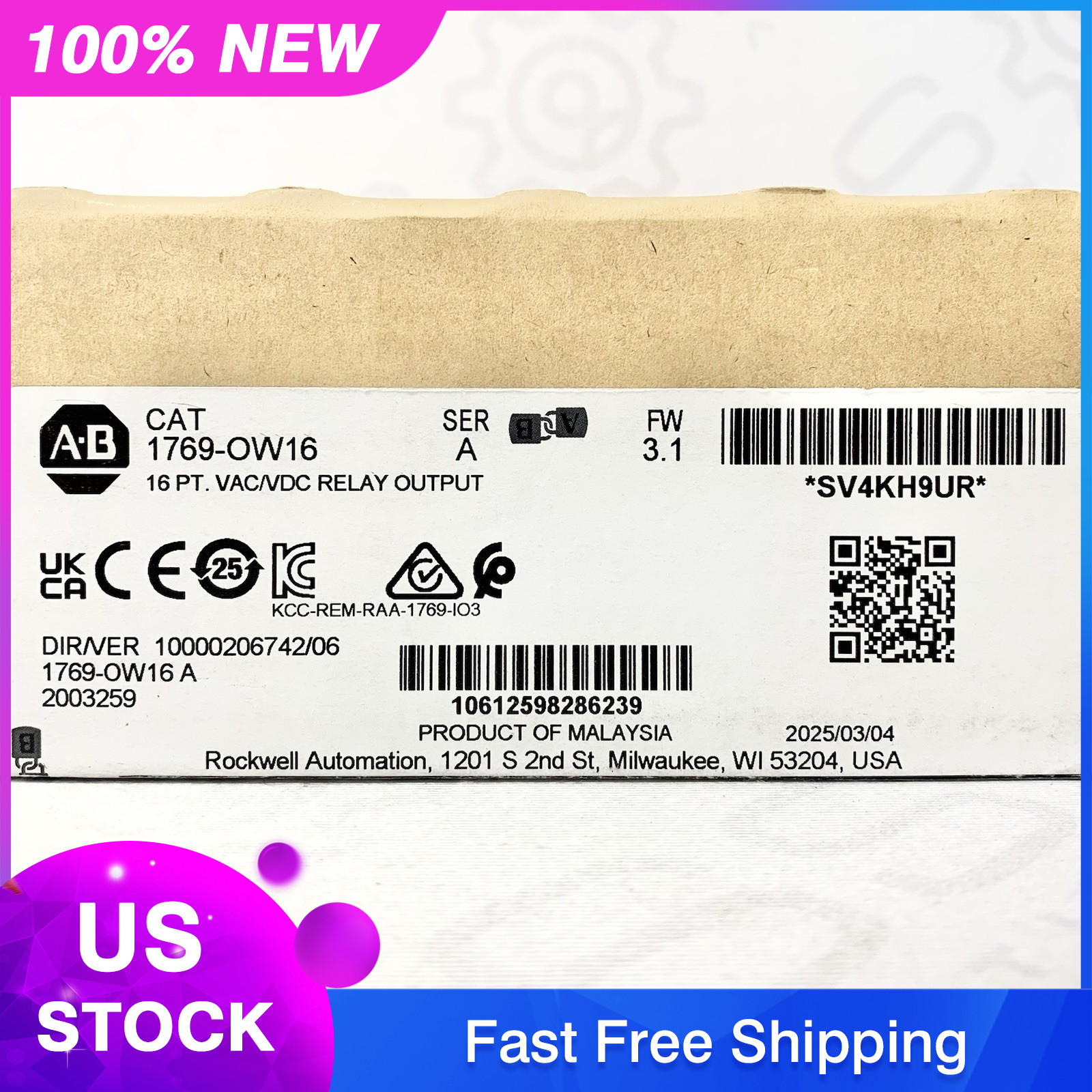 2025 Allen-Bradley 1769-OW16 CompactLogix 16-Point Relay Output Module