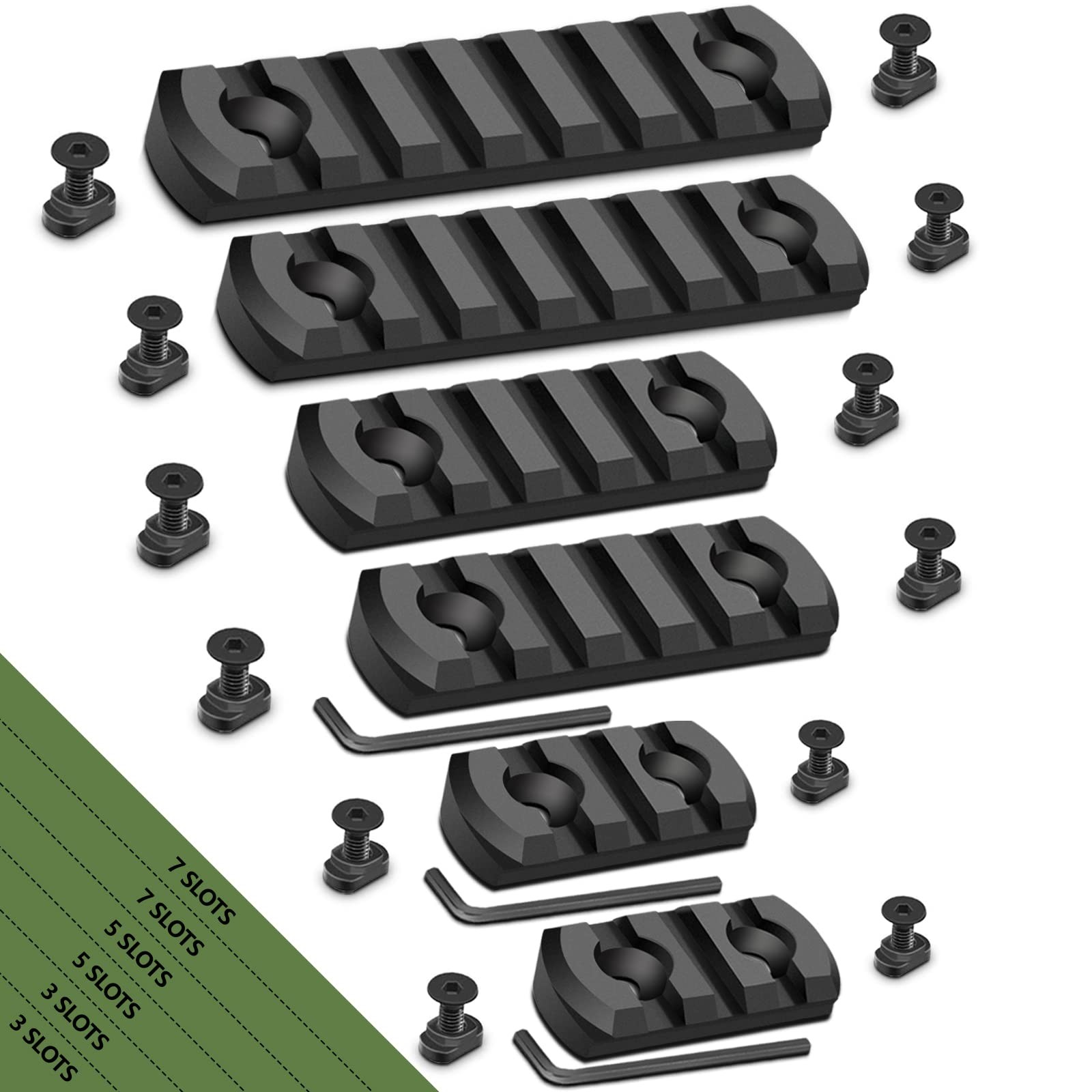 Anovo Single-Sided Rail 3-3-5-5-7-7 Slots Accessory Set-Style 1 black