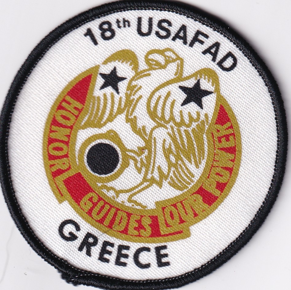 18th USAFAD Greece US Army Field Artillery Detachment patch yellow border