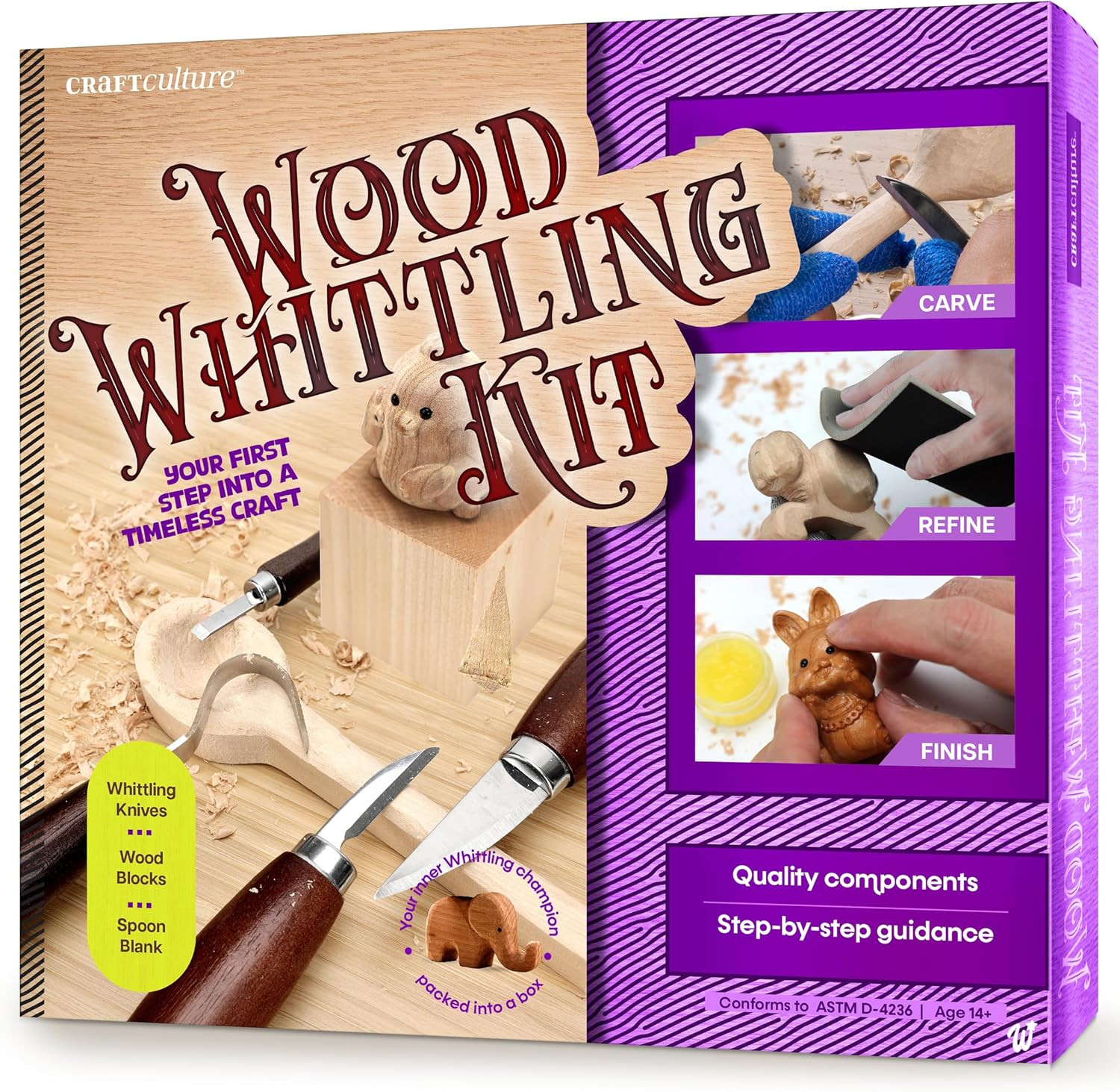 Wood Whittling Kit - Wood Carving Tools - Crafts for Adults - Easter Unique G...