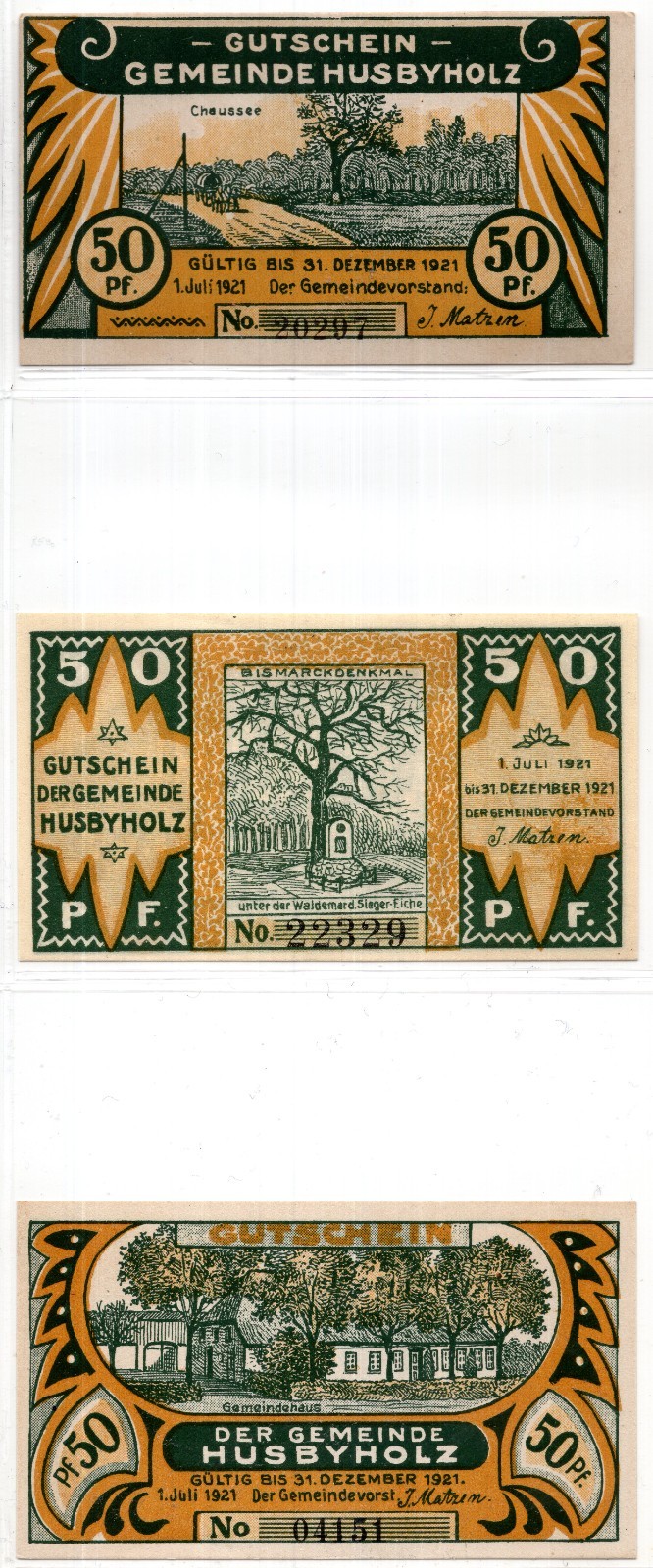 1921 Germany Husbyholz Notgeld 6 Note Set (1872)