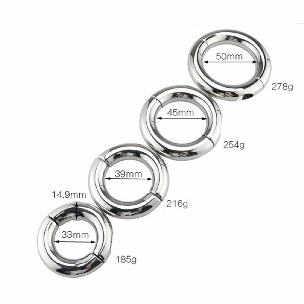 Male Ball Stretcher Weight Stainless Steel Man Enhancer Stretchering Ring 4 Size