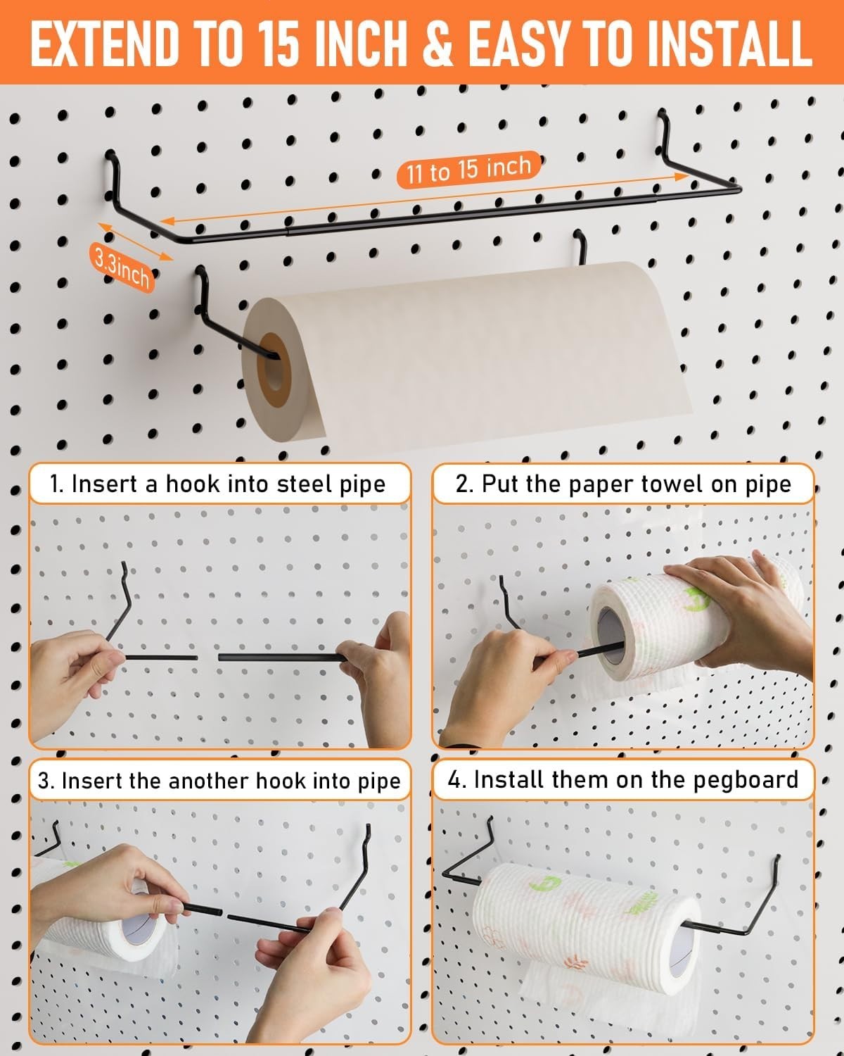 276PCS Extra Thick 1/4" Pegboard Accessories Organizer Kit, Heavy Duty