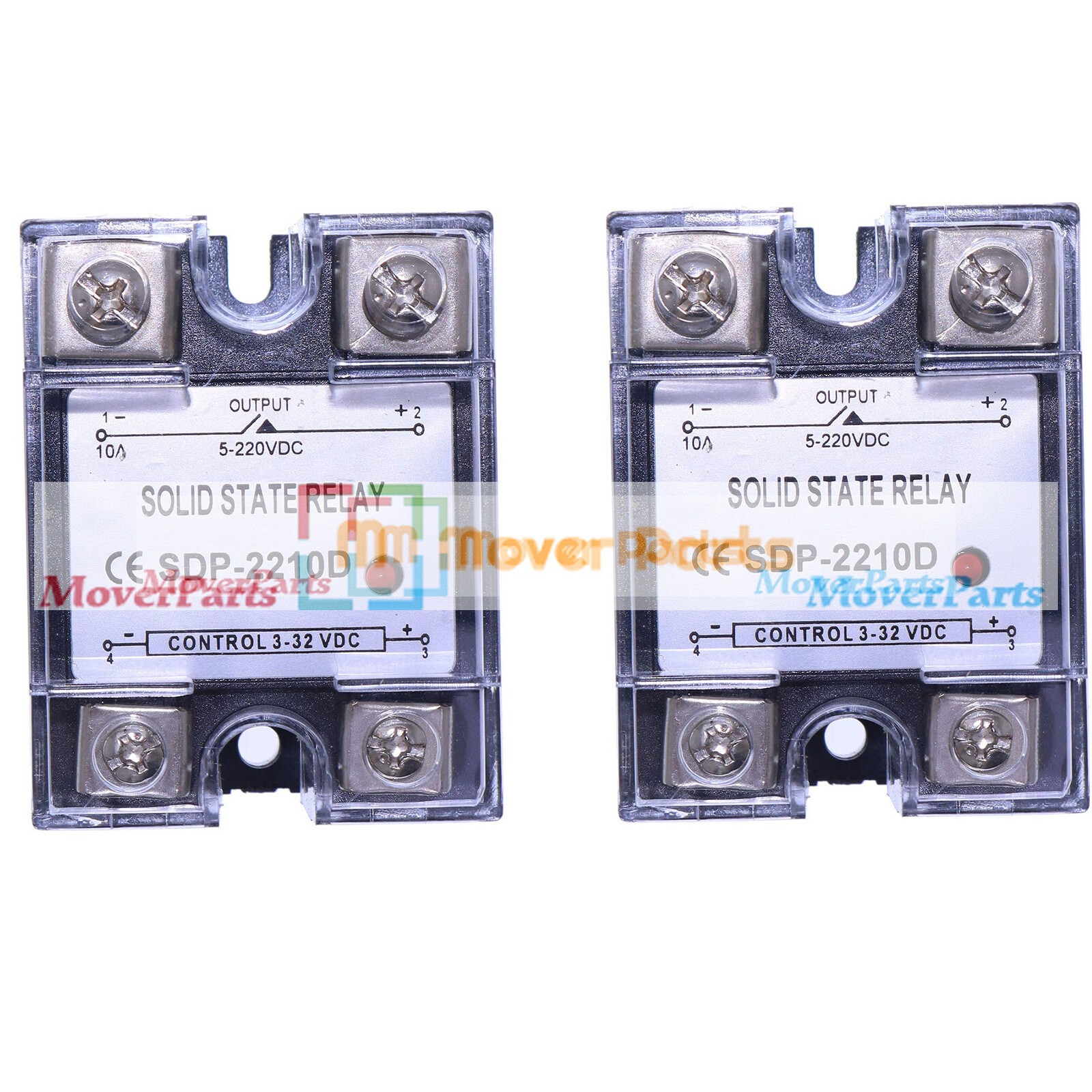 2x Solid State Relay SSR DC-DC 10A 3-32VDC/5-220VDC for Crydom D1D12/D2D12