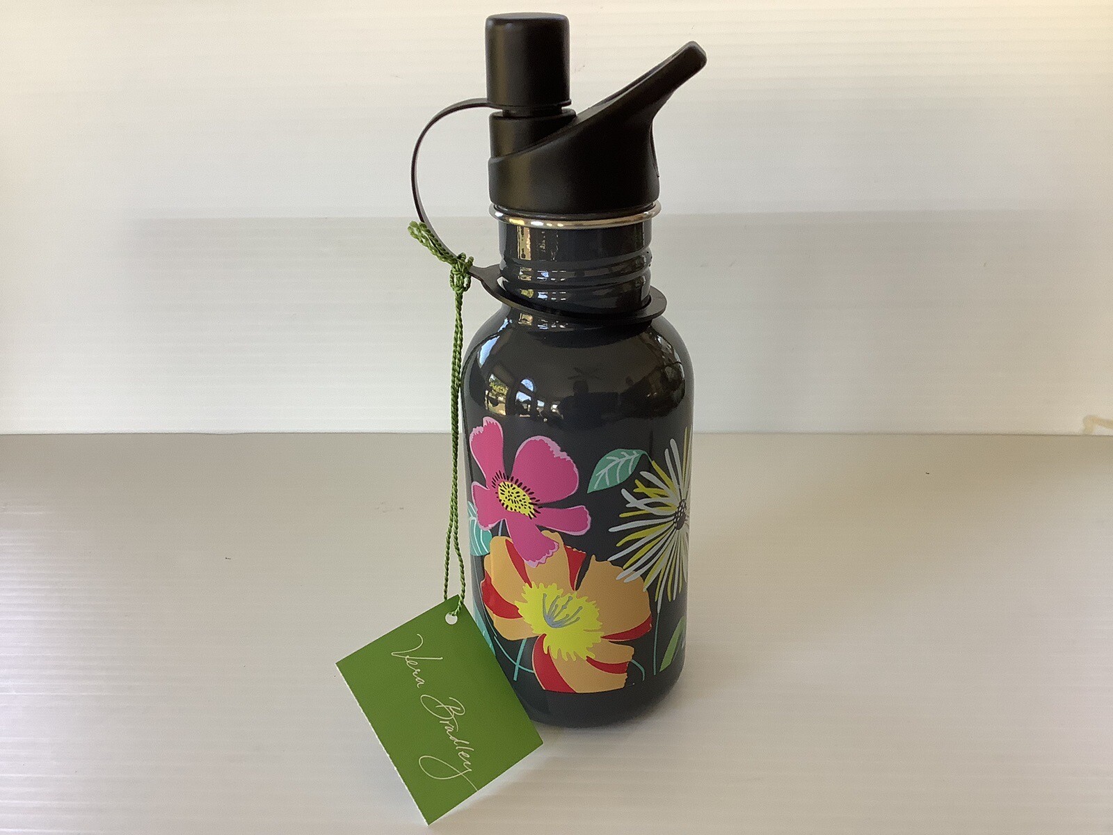 New Vera Bradley Stainless Steel Water Bottle Jazzy Bloom 16 OZ Drinking Spout