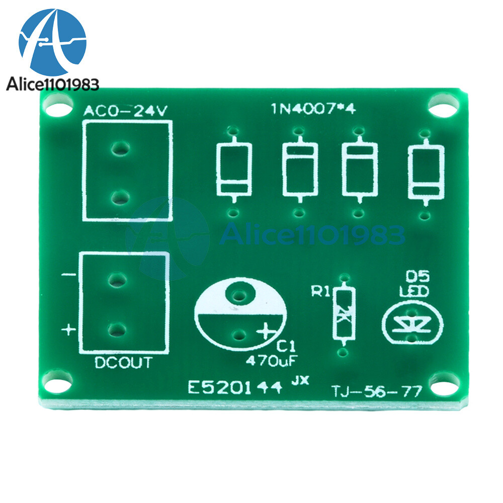 5x IN4007 Full Wave Bridge Rectifier Rectifier Circuit Board AC DC Converter DIY