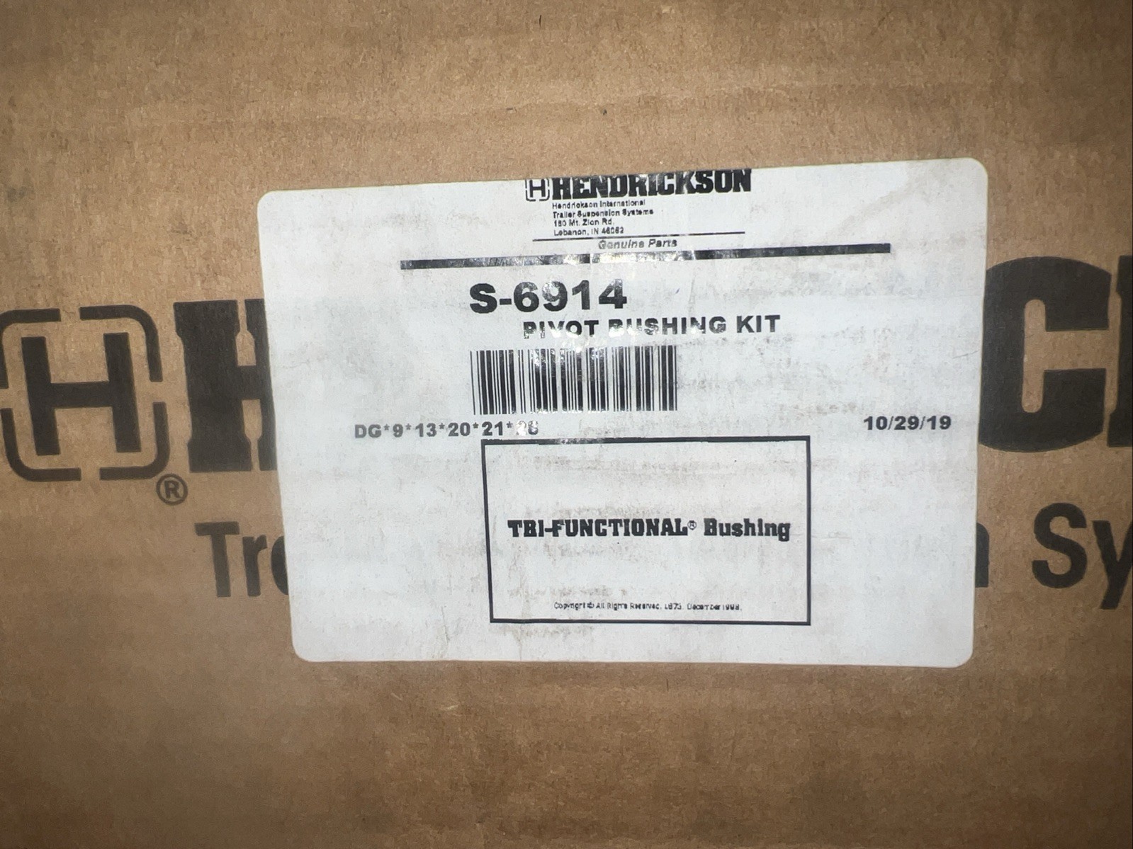 NEW Hendrickson Pivot Bushing Kit Replaces S-6914   FREE SHIPPING