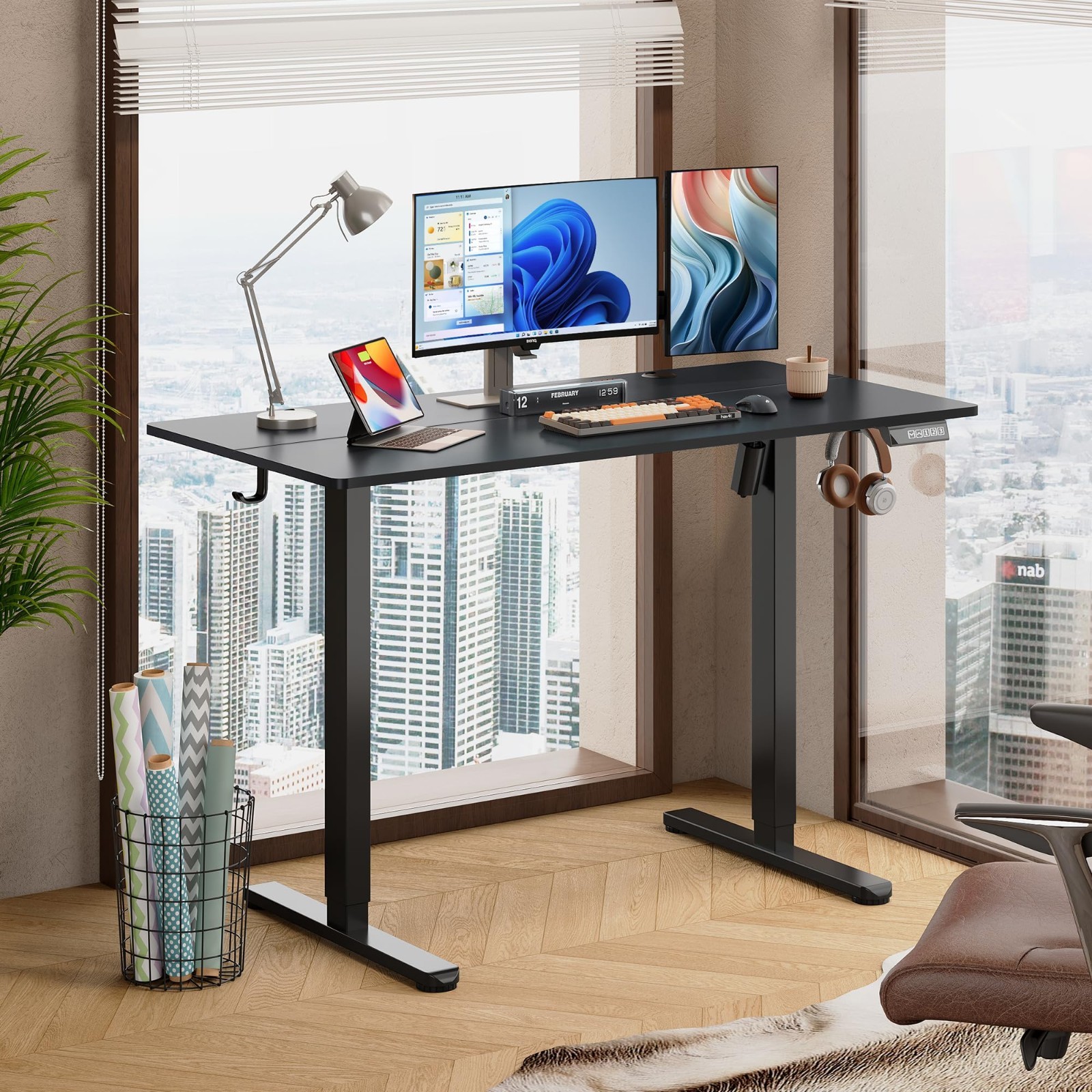 48 Inch Electric Standing Desk Adjustable Height Stand up Desk Computer Desk