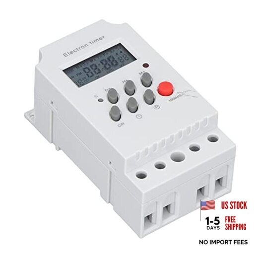 Timer Switch, Electronic Timer DIN Rail Mount LCD Microcomputer DC 12V DC 12V