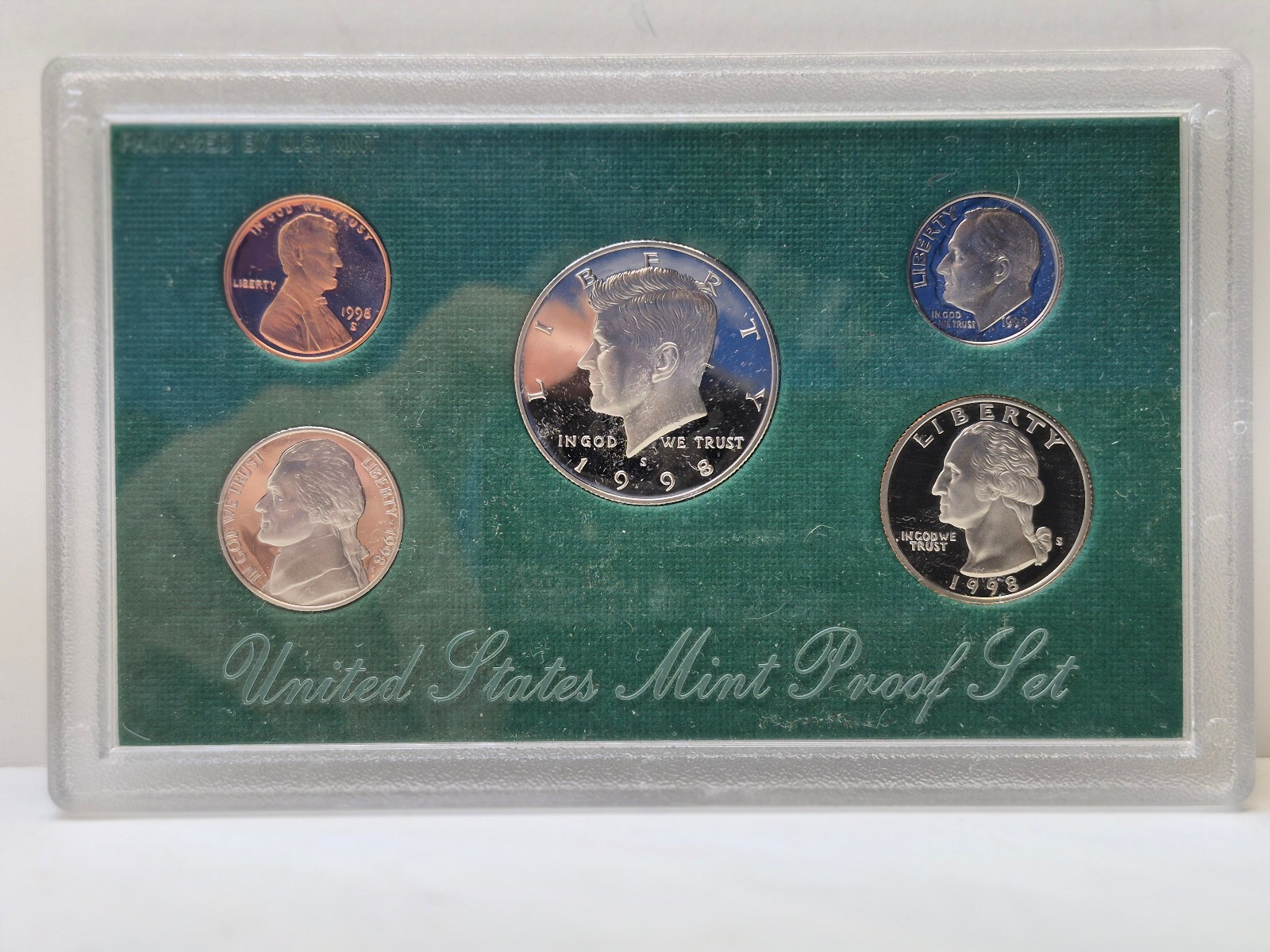 1998S PROOF SET PENNY NICKEL DIME QUARTER HALF DOLLAR OGP & COA SET1 ENDING 7-31