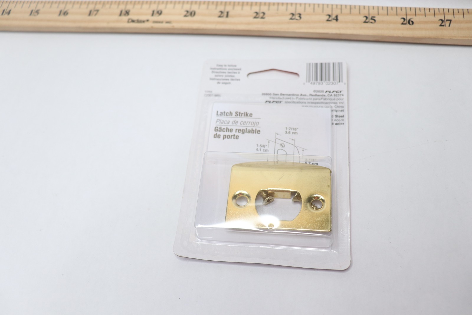 Prime-Line Brass Standard Door Lock Residential Strike Plate