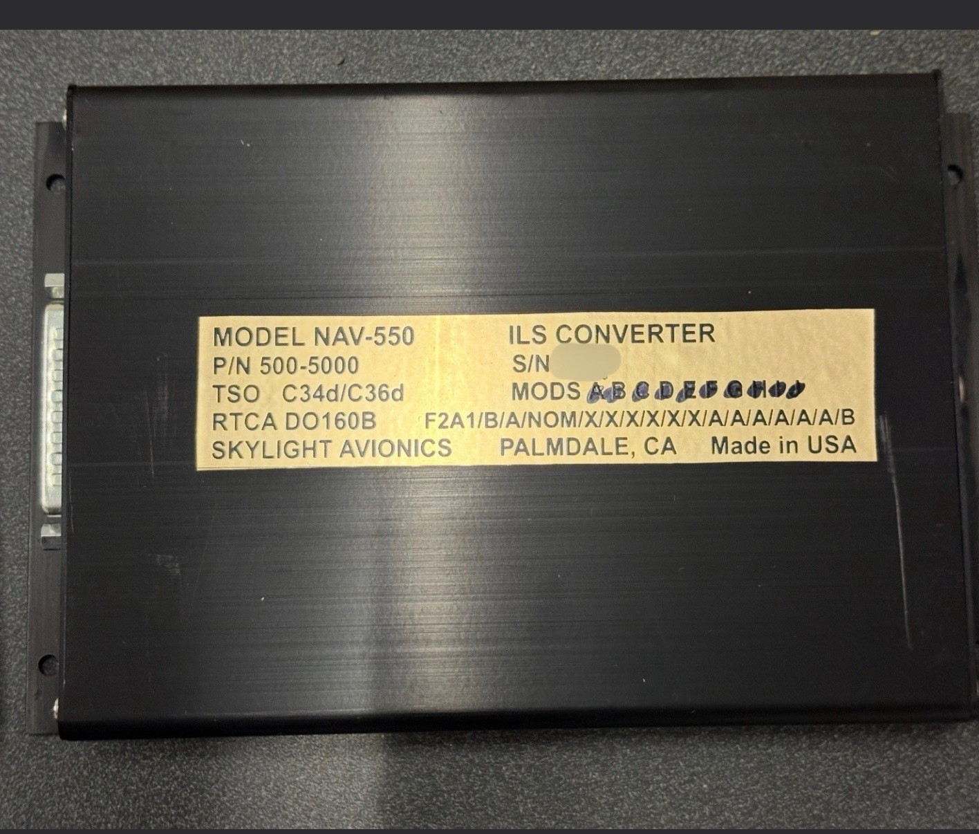 Skylight Avionics NAV-550 ILS Converter P/N 500-5000 TSO C34d/C36d NOS – 7 Avail
