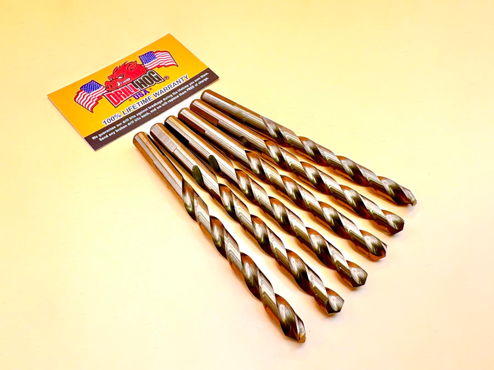 3/8" Drill Bits Cobalt M42 3/8" Bit Twist Drill Hog® Lifetime Warranty 6 Pack