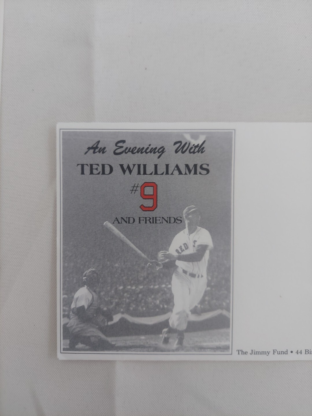 Evening With Ted Williams And Friends Official Letterhead And Picture Envelope