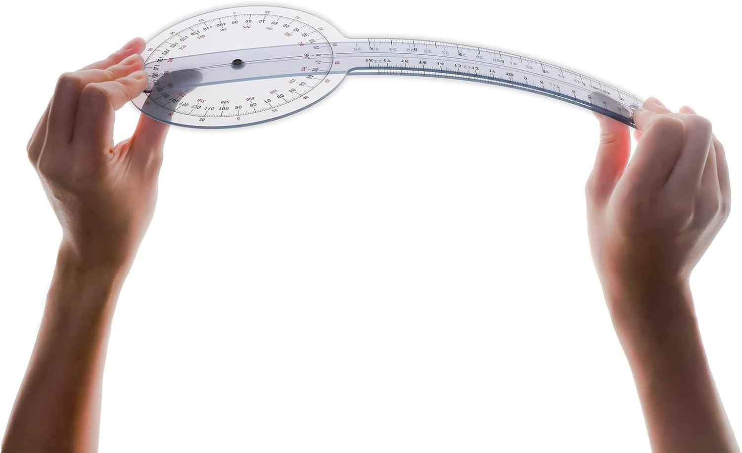 12 Inch Goniometer 360° Transparent Orthopedic Angle Ruler Clear Protractor