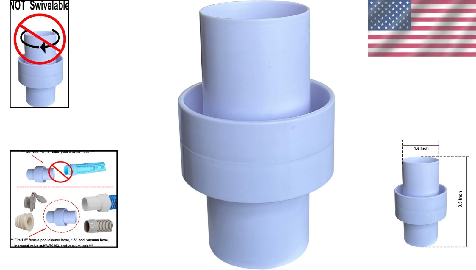 High-Quality 1.5" Pool Cleaner Connector - Essential for Efficient Maintenance