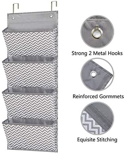 Eamay Wall Mount/Over Door File Hanging Storage Organizer - 4 Large Document ...