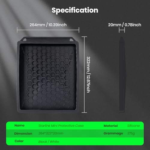 Weatherproof, Shockproof, Black Silicone Cover for Starlink Mini