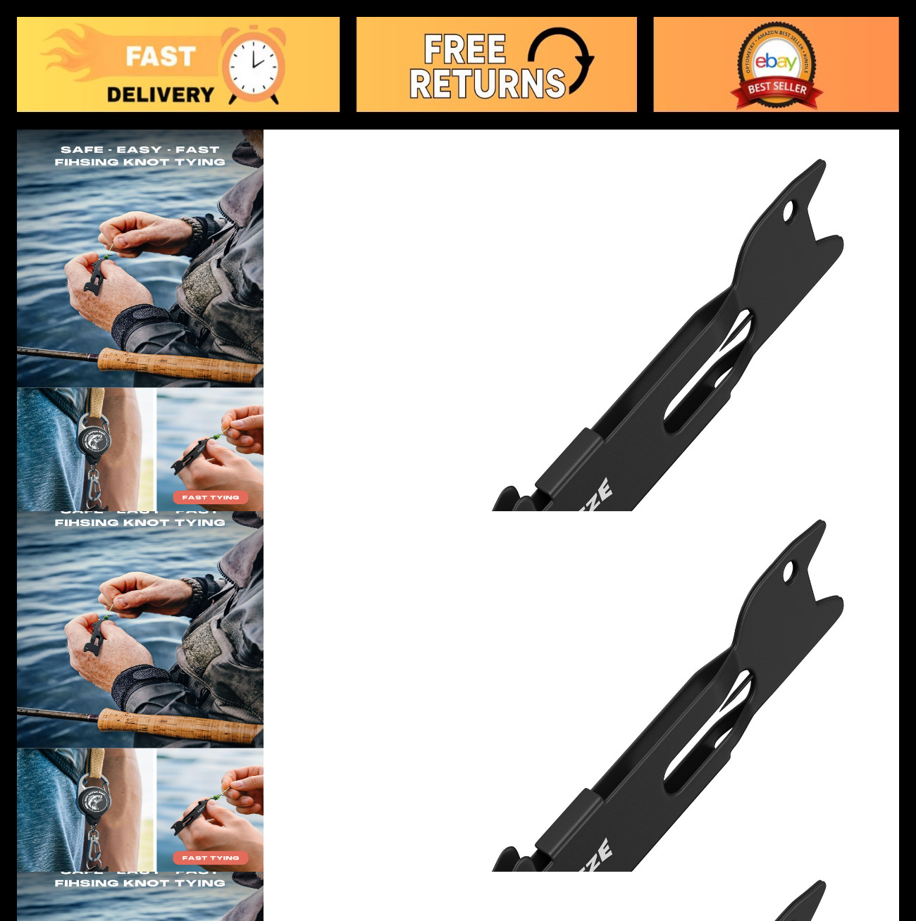 Fishing Nail Knot Tying Tool Combo with Pocket Guide & Hook Cleaner | Fly Fishin