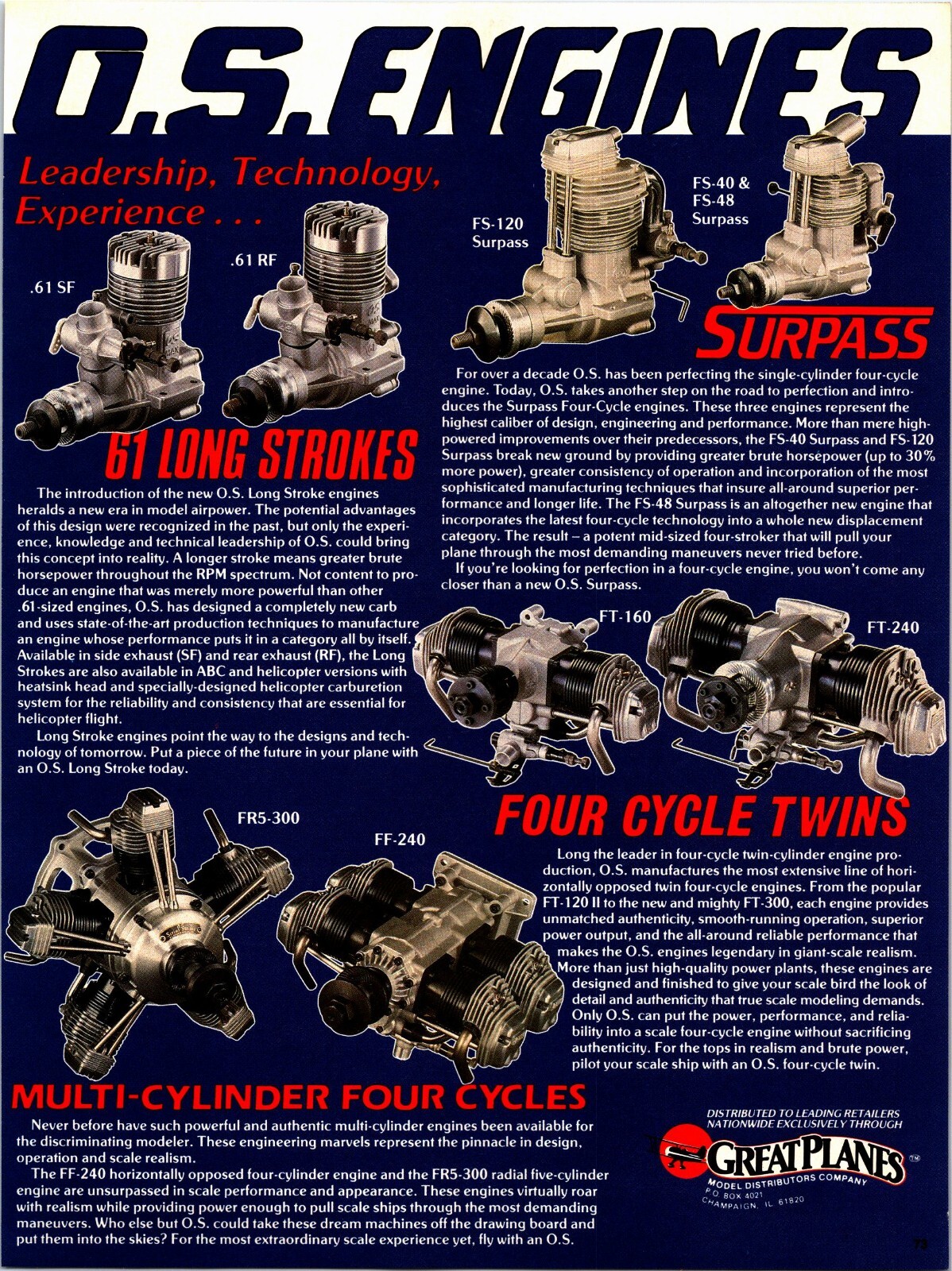 OS Engines .61 SF Engine RC Ephemera Print Ad Wall Art Decor Surpass 4 cycle