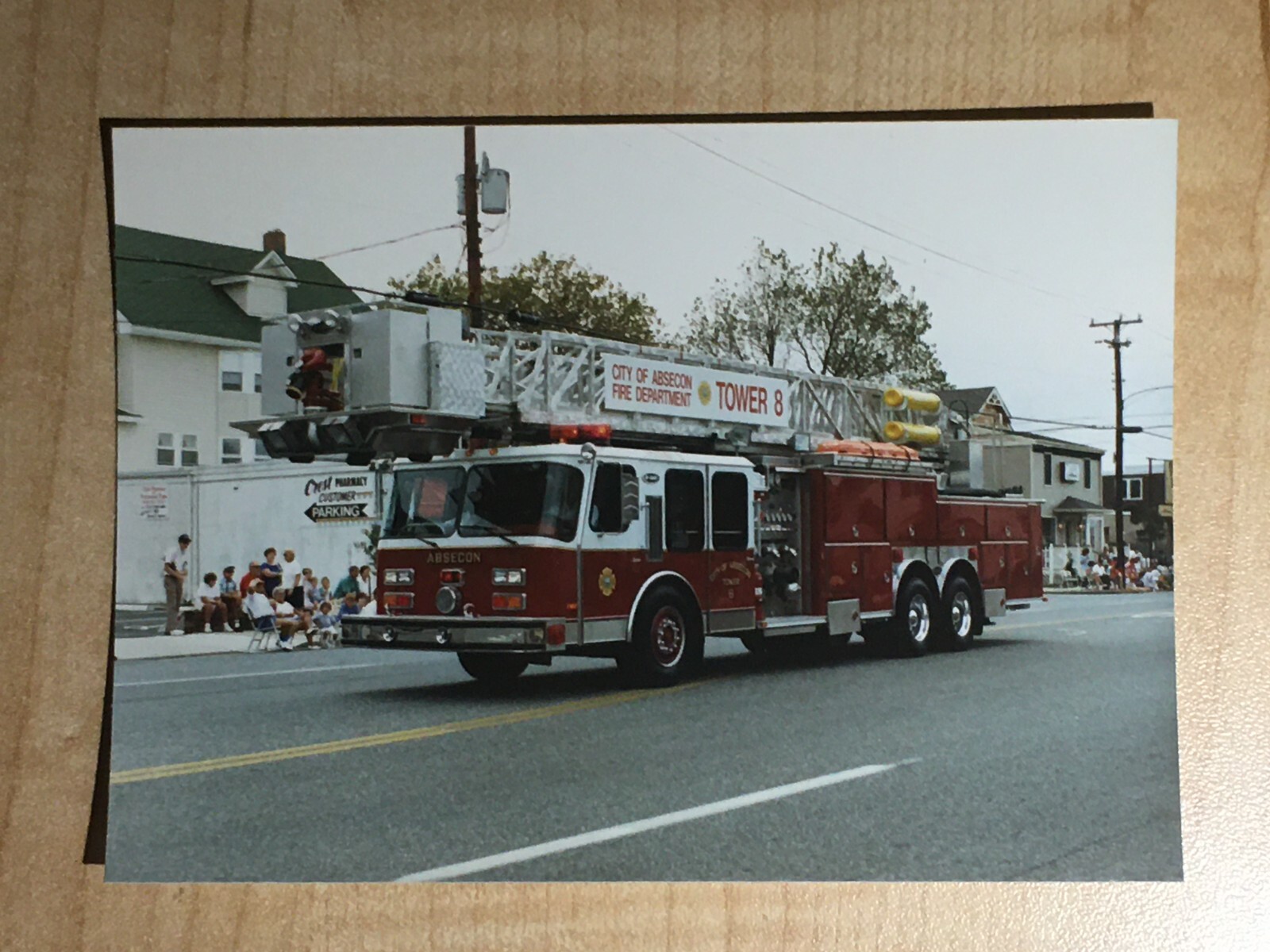 Absecon NJ 1988 Emergency One 95' RM Tower Fire Apparatus Print A25