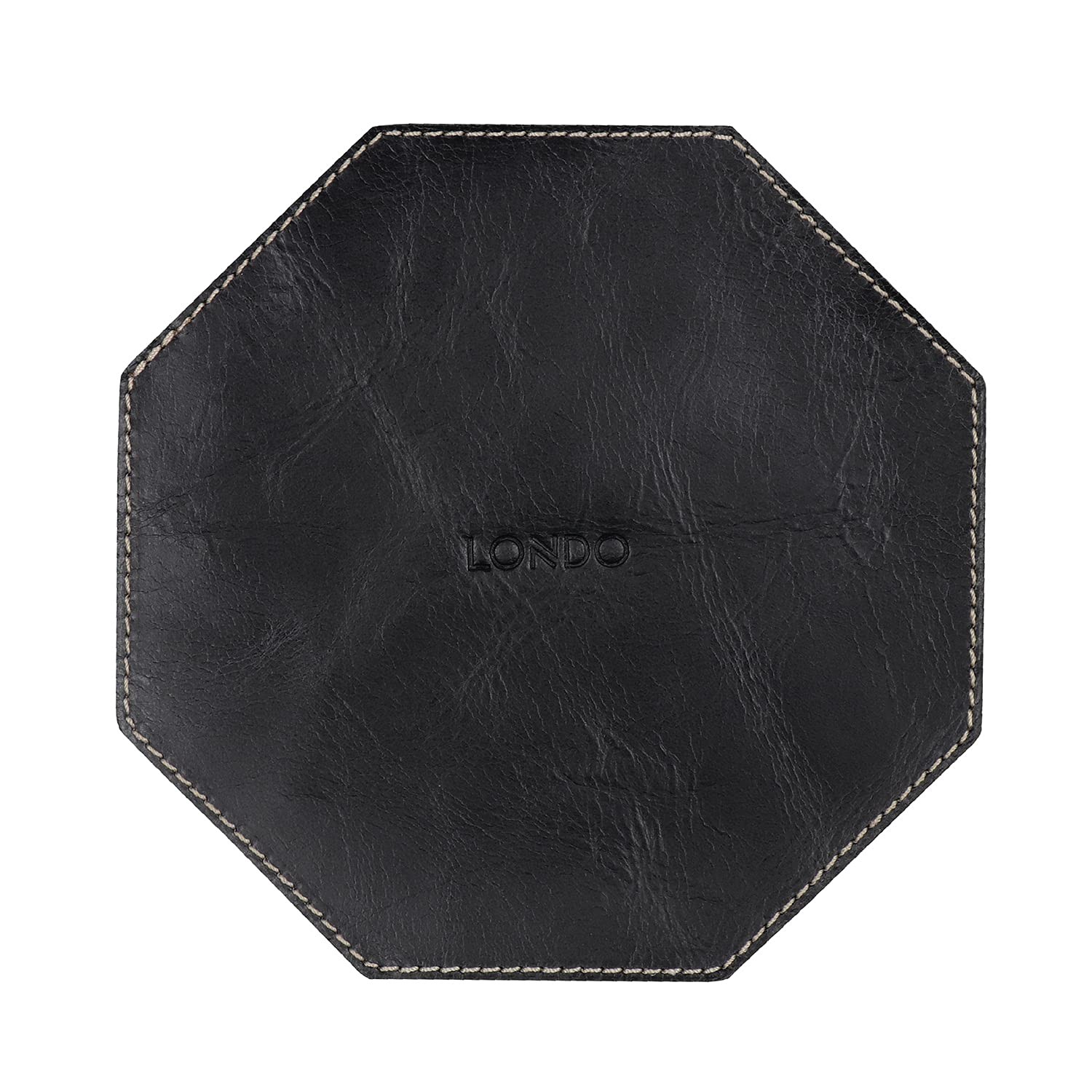 Genuine Leather Round Tray Organizer - Practical Storage Box for Wallets, Wat...