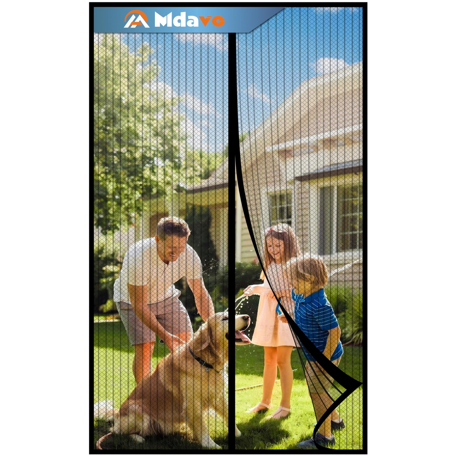Magnetic Screen Door Fit Size 36 x 96 Inch Black Heavy Duty Closure Keep Bugs