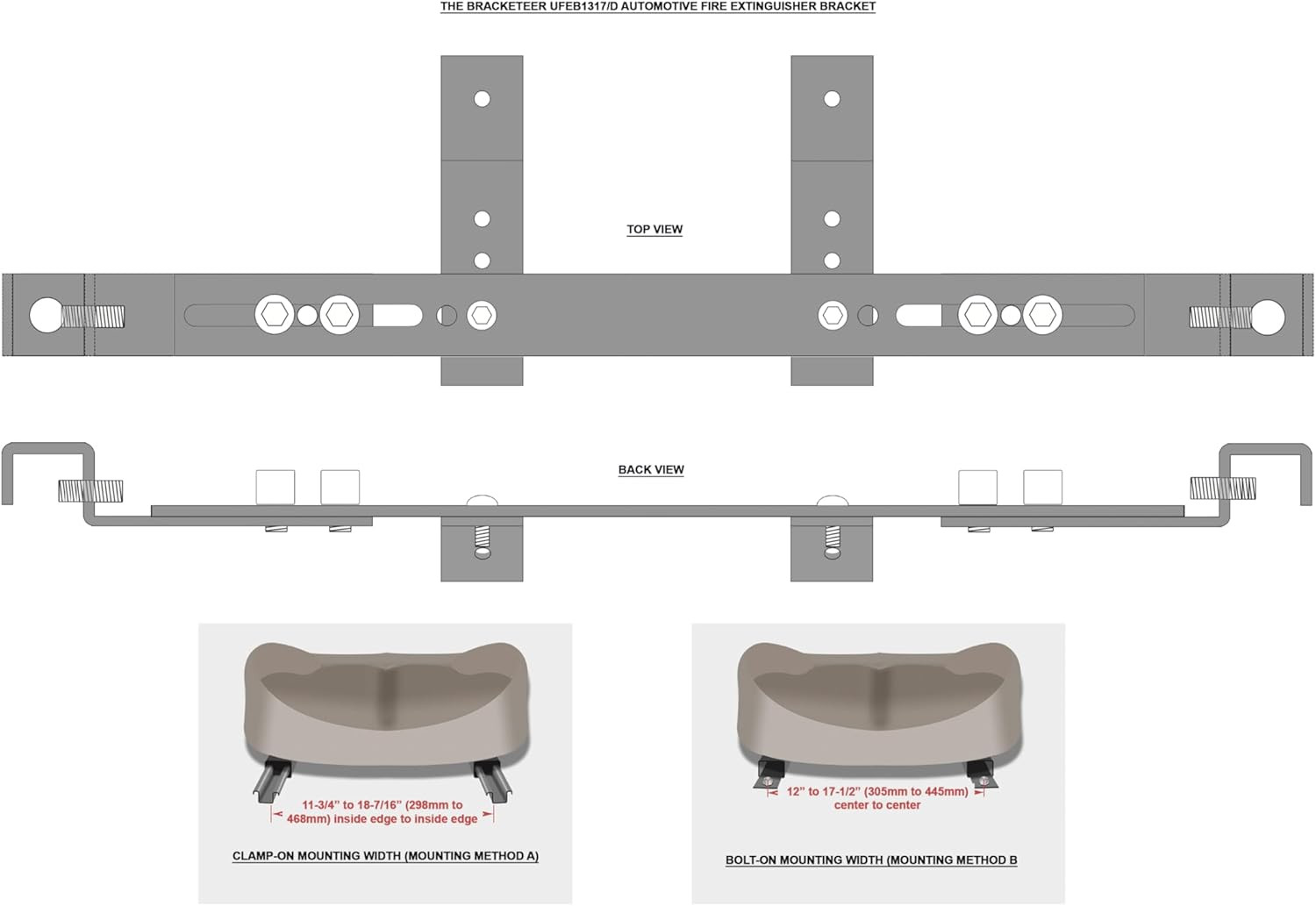 Car Fire Extinguisher Bracket | Fits Most Vehicles