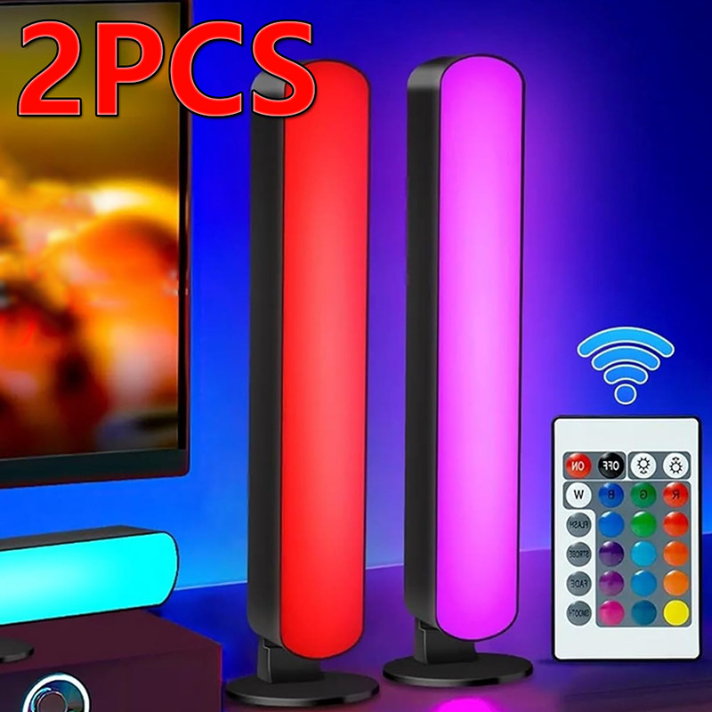 2Pcs RGB Smart LED Light Bar Music Sync Ambient Lamp with Music Sync App