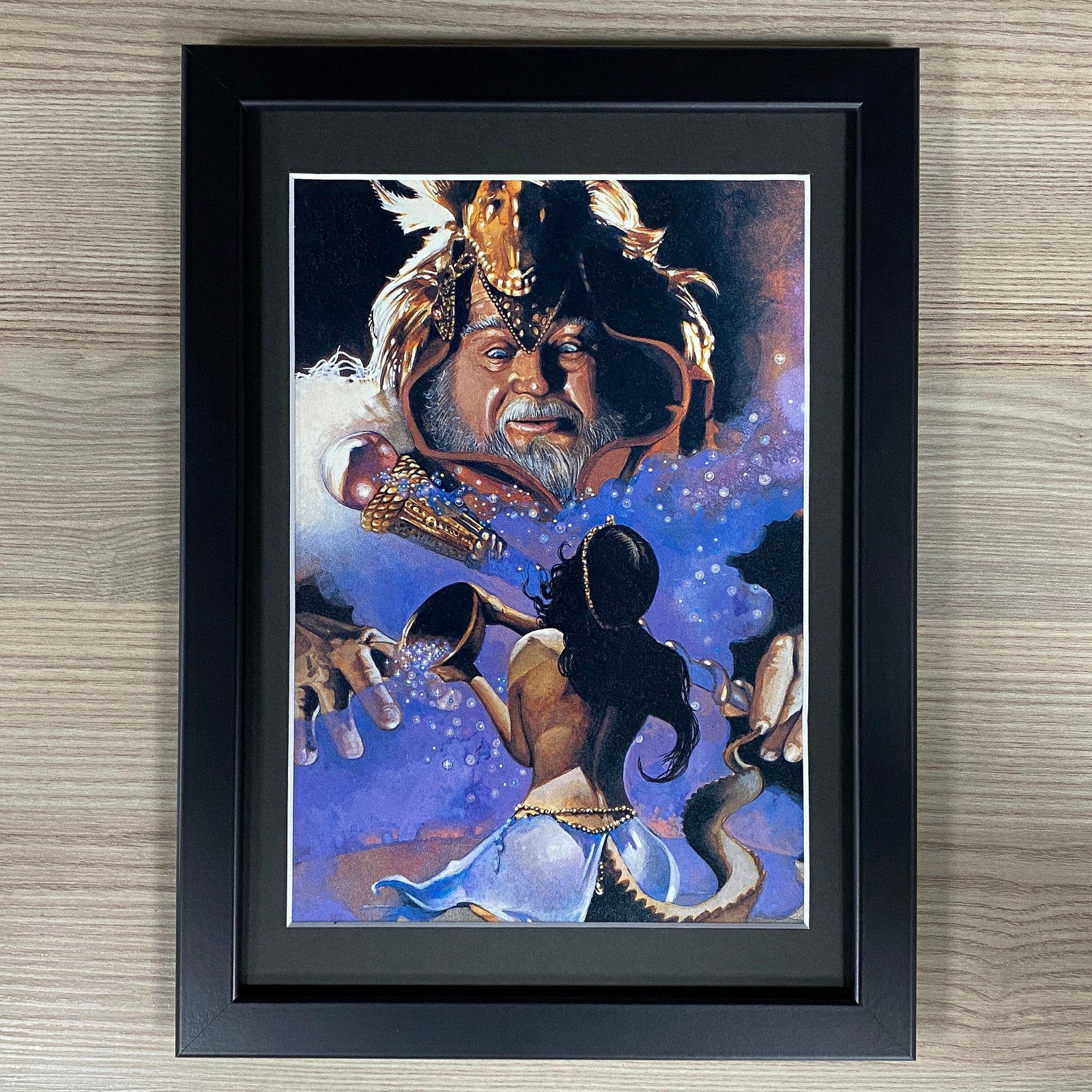 DUNGEONS & DRAGONS FRAMED ART. SORCERER'S SURPRISE, GENIE, D&D