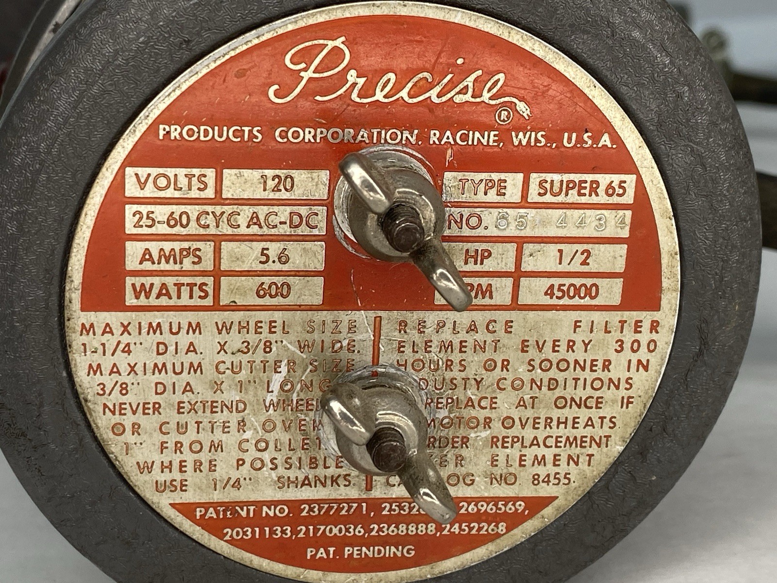 PRECISE SUPER 65 LATHE TOOL GRINDER 45000 RPM UNTESTED