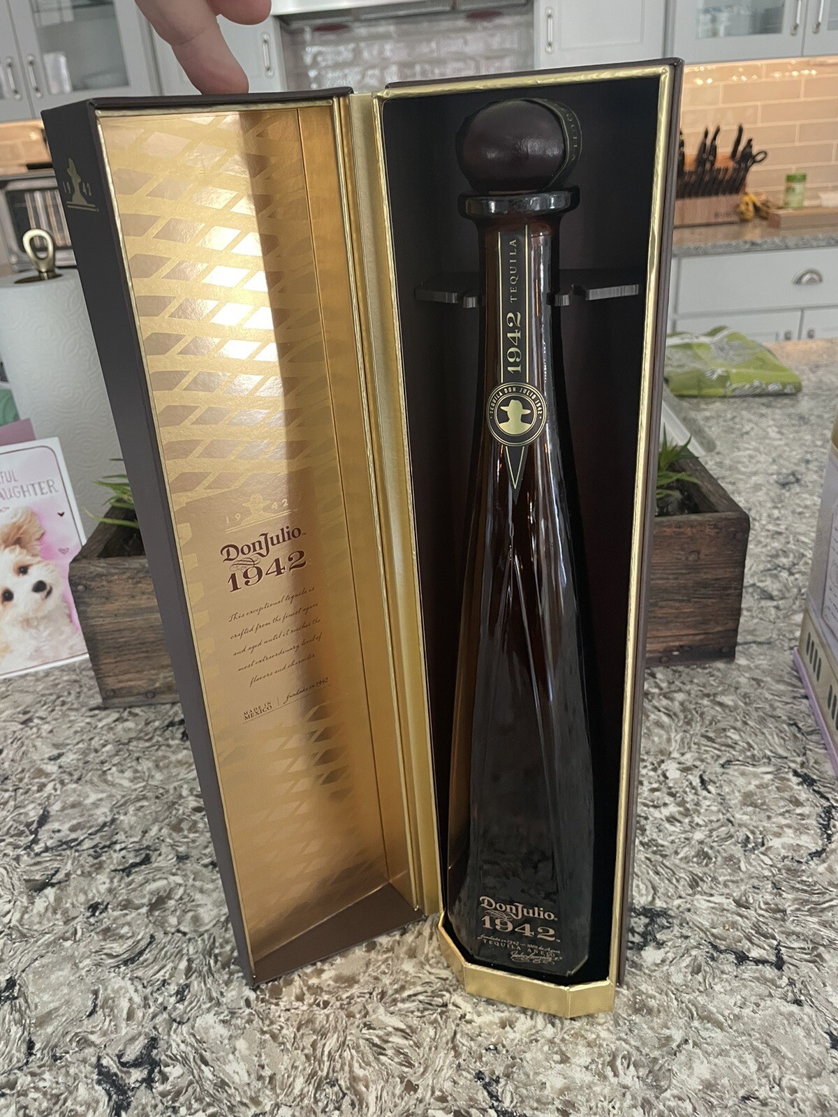 TEQUILA DON JULIO 1942 EMPTY BOTTLE AND BOX – MINT